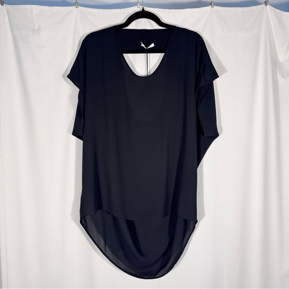Three Eighty Two Black Sleeveless Flowy Blouse